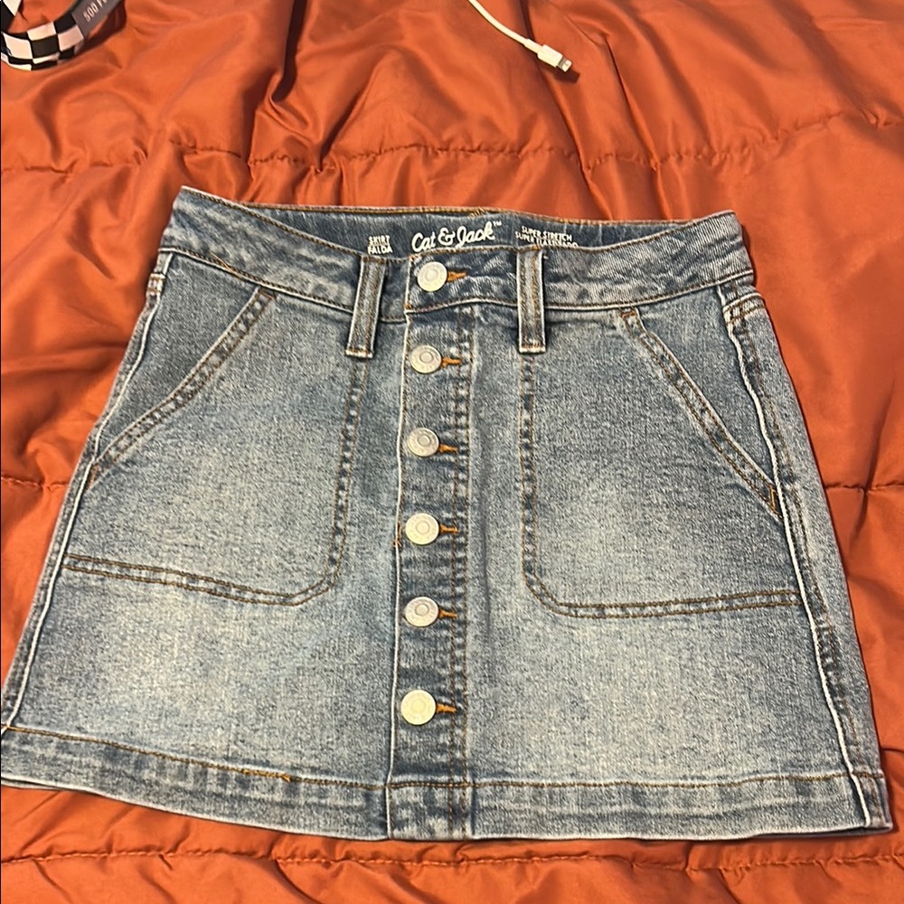 Cat & Jack Gray Mini A-Line Skirt Casual